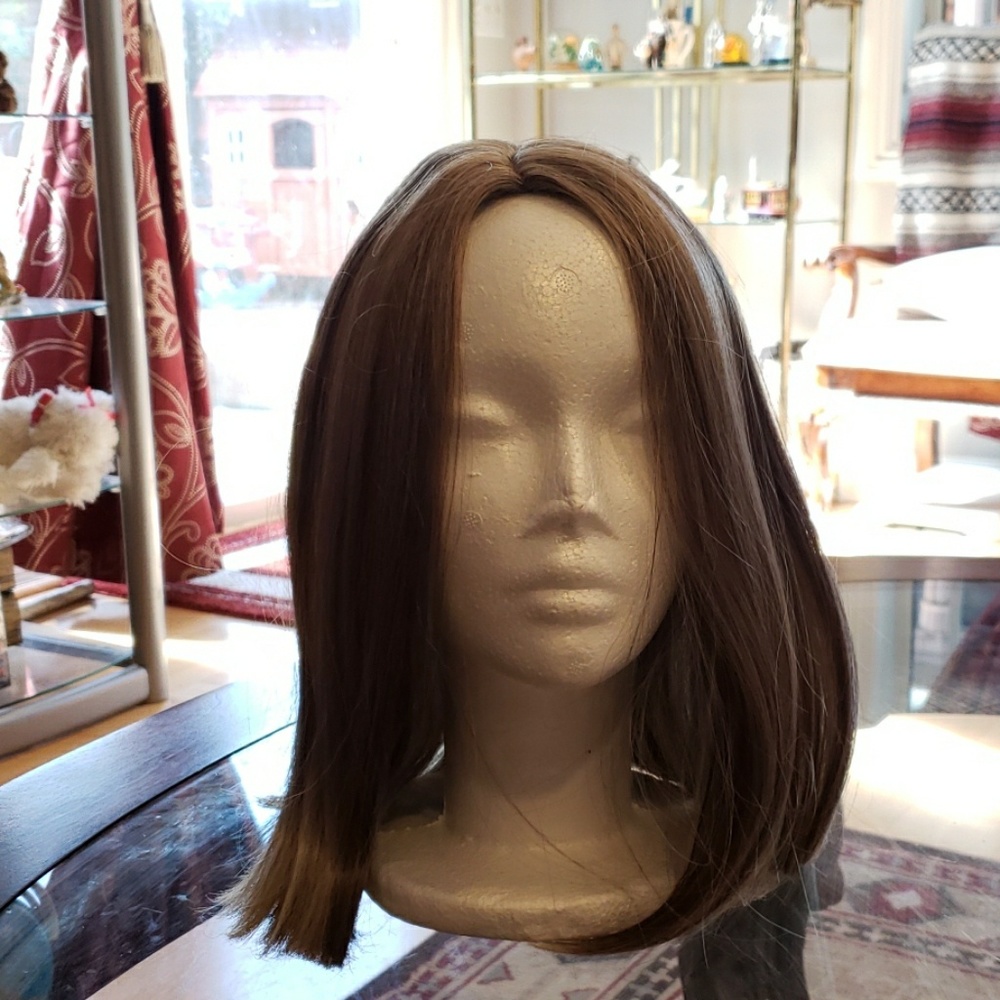 14" Tricolor Brown Blond Straight Wig